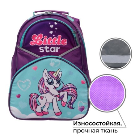 School backpack, 37 x 26 x 13 cm, ergonomic back, Calligrata Academy of Sciences "Unicorn"-1