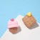 Earrings plastic "goodies" cookie with ice cream, beige-pink color