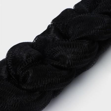 Set of body washcloths Cupellia spa: braid 70 g + shell 46 gr, black color-2
