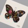Tattoo on the body black "butterflies with flowers" set 4 pcs 6x6 cm