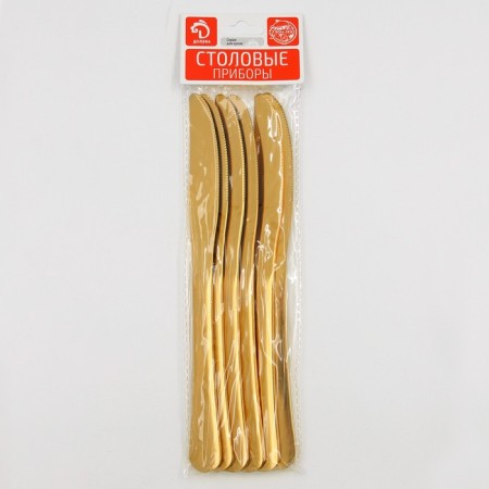 Knives dining rooms "Gold", length 23.5 cm, 6 pcs, gold color-4