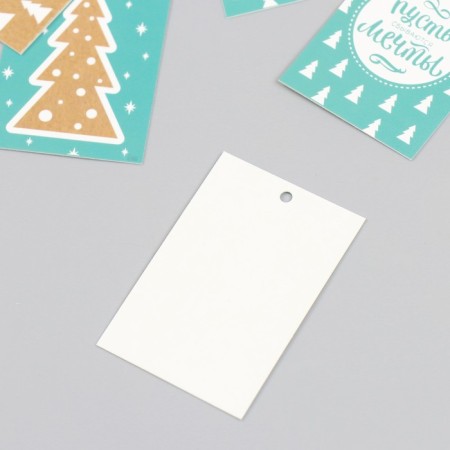 Cardboard "New Year" set 10 pcs (5 types) 4x6 cm-3