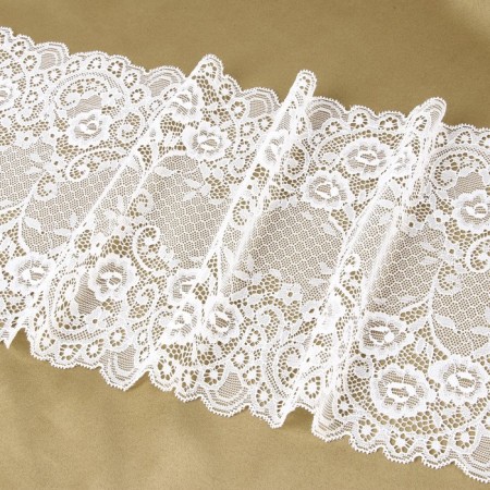 Lace elastic fabric, 195 mm × 2.7 ± 0.5 m, white color-2