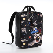 A backpack - a bag, Erich Krause, a wallet from textiles, artificial leather, black color