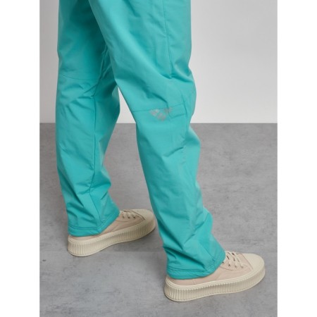 Warmed female trousers, size 44, green color-10