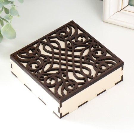 Casket "Patterns" 10x10x3 cm