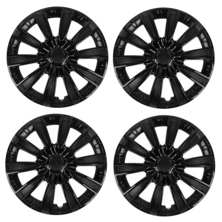 Wheel caps R15 "Tornado", Black Gloss Carbon, set 4 pcs