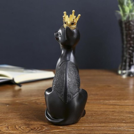 Polystone souvenir "Black cat in the Golden Crown" 19.5x8.5x7.5 cm-3
