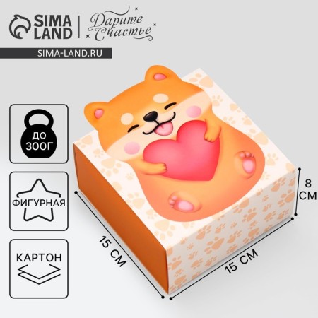 Gift folding box, packaging, Funny Corgi, 15 x 15 x 8 cm