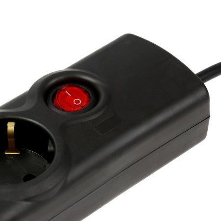 Luazon Lighting network filter, 5 outlets, 5 m, 2200 W, 3x0.75 mm2, 10 A, 220 V, with a fuse, black-4