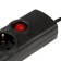 Luazon Lighting network filter, 5 outlets, 5 m, 2200 W, 3x0.75 mm2, 10 A, 220 V, with a fuse, black