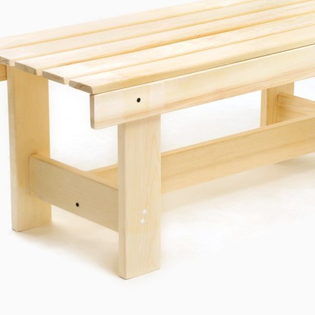 A bench (bench) wooden from linden 100 x 32 x 42 cm, without a back, for a bath and a summer residence, garden-3
