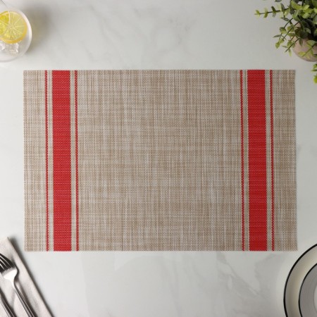 Serving napkin on the table "Two stripes", 45 × 30 cm, red color-3