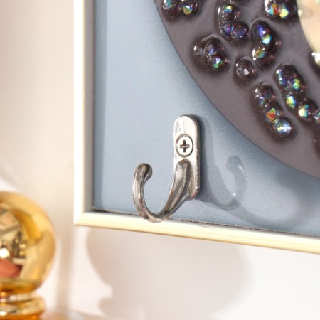 Klyuchnitsa Plastic, MDF 3 Hooks "Abstraction. Pendulum of Spring" rhinestones, gold 19.3x1.8x29 cm-2