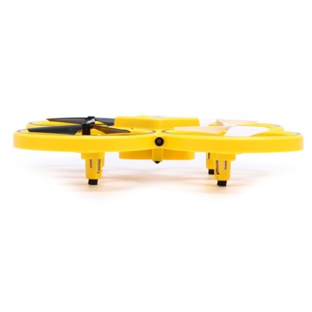 A quadrocopter radio -controlled Drone, backlight, works from the battery, yellow color-1