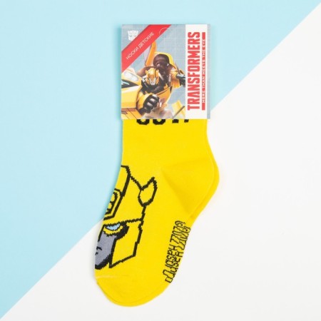 Socks for the boy Bumblebee, Transformers, 18-20 cm, yellow color-2