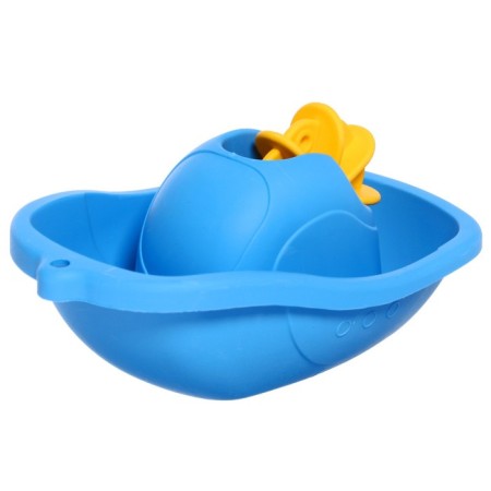 Soft boat, with a turntable, blue color