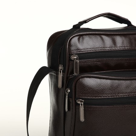 Male bag, 24*11*20 cm, lightning departure, 3 n/pocket, reg. Min, brown-2