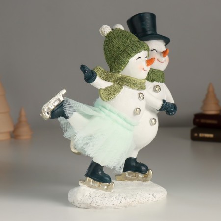 Souvenir Polystone "Dear pair of snowmen" 16x9.5x18.5 cm-1