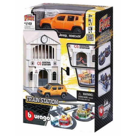 Набор игровой Bburago «Построй свой город! Вокзал», с машинкой Street Fire, 1:43-1