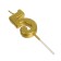 Candle in a cake on a skewer, number 5, gold, 4.5x2.5 cm
