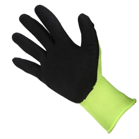 Fishing gloves, rubber, lime color-2
