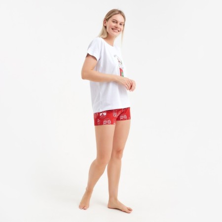 Homemade female kit "A cup kitten" (T -shirt/shorts), white/red color, size 44-2