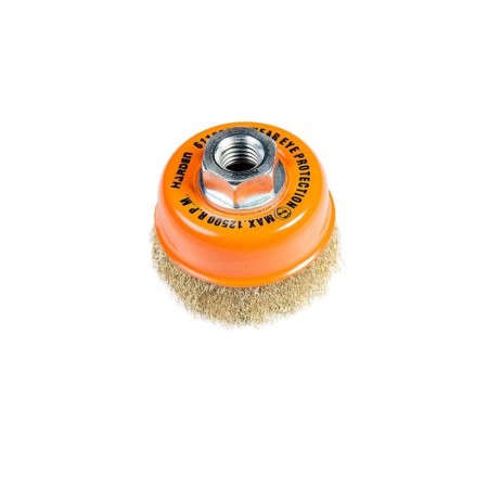 Metal brush for Ushm Harden 611502, "Cup", twisted, steel 0.3 mm, M14x2, D = 75 mm