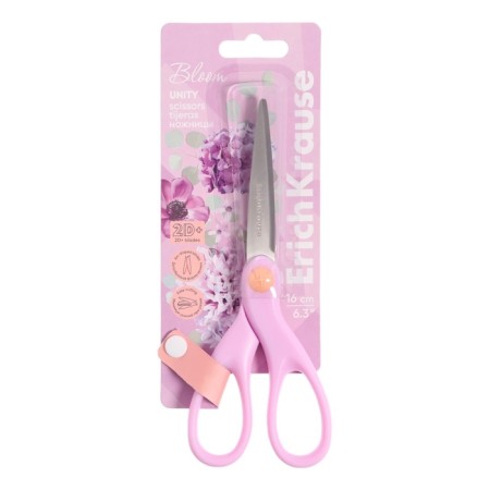 Scissors 16 cm Erichkrause Unity "Pastel Bloom" Blister, mix-9