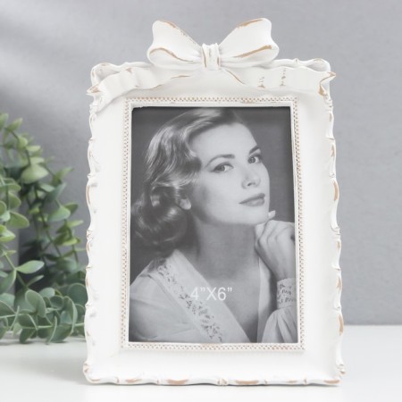 Photo frame Polystone 10x15 cm "Bant" white 14x20.5 cm