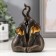 Polystone souvenir "Two African brown elephants" Golden ears 13.5x5x9.5 cm