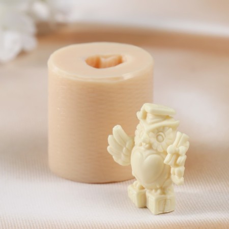 Silicone Mold "Scientific Owl No. 3" 4x4.2x4.2 cm-3