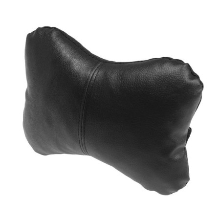 Car bone pillow, on the headrest, eco -leather, black, 16x24 cm-3