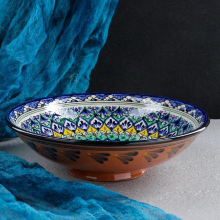 Buditsa Rishtan ceramics "Patterns", 23 cm, mix-6