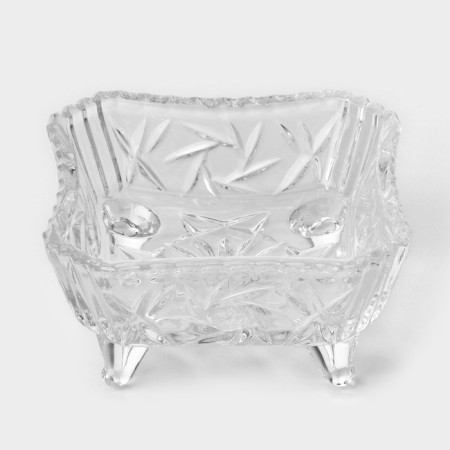 Crystal salad bowl on the legs Pinwheel, D = 12 cm-1