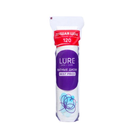 Lure cotton disks for removing makeup and manicure, 120 pcs.