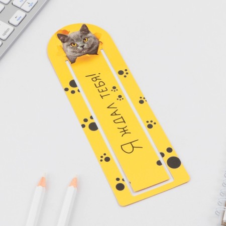 Bookmark for the books "Coto-Pes" with Obip, cardboard, 6 cm x 19 cm.-2