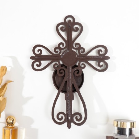 Cast iron candle for 1 candle wall "Celt" 34.5x11.5x24 cm-3