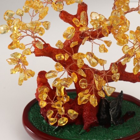 Bonsai souvenir "Amber Cash Tree" 252 Stones 25x22x11 cm-4