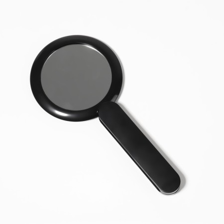 A mirror with a handle, folding, bilateral, with an increase, D mirror surface 6.4 cm, black color-2