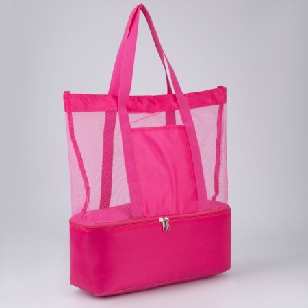 Bag - beach choper with thermo -karman, 42x37x15 cm, pink color-3