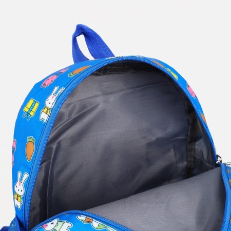 Baby backpack on lightning, external pocket, blue color-7