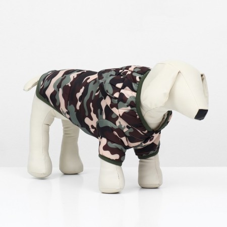 Dog Jacket "Fighter" with a hood, size XS (DS 20, OG 28 cm), camouflage