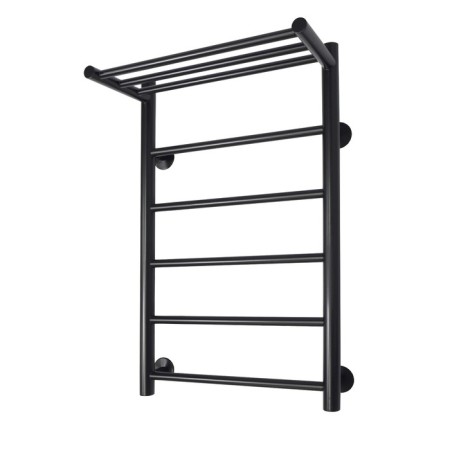 Water towel "Sanprise" Aurora P6, 400x700 mm, with a shelf, lower connection, black