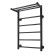 Water towel "Sanprise" Aurora P6, 400x700 mm, with a shelf, lower connection, black