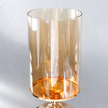 Climber metal, glass for 1 candle "mosaic" gold 52x15x15 cm-5