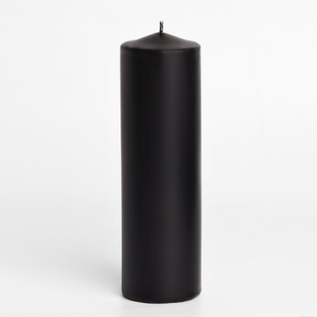 Candle-cylinder, 6x19 cm, 425 g, 25 hours, black-1