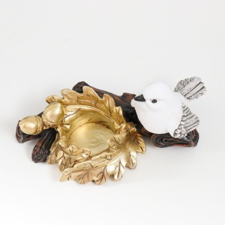 Souvenir Polystone SPRISE "White Bird on a branch of stoop" gold d-4.5 cm 17.5x9.5x8.5 cm 939853-4
