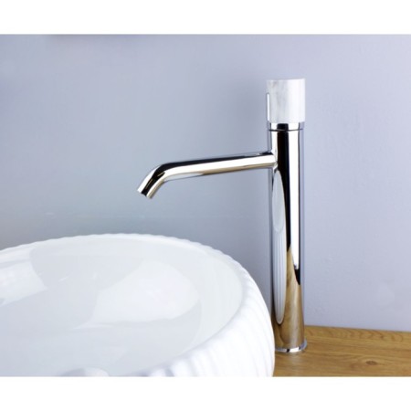 Bronze de Luxe Focus 24615cm sink mixer, pour 167 mm, brass, chrome/marble-5