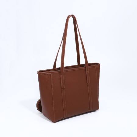 Bag Women's Tout with zipper, brown color-1